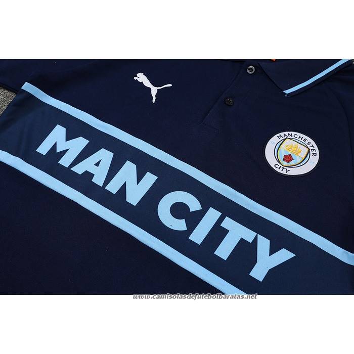 Camisola Polo del Manchester City 2022-2023 Azul Marino